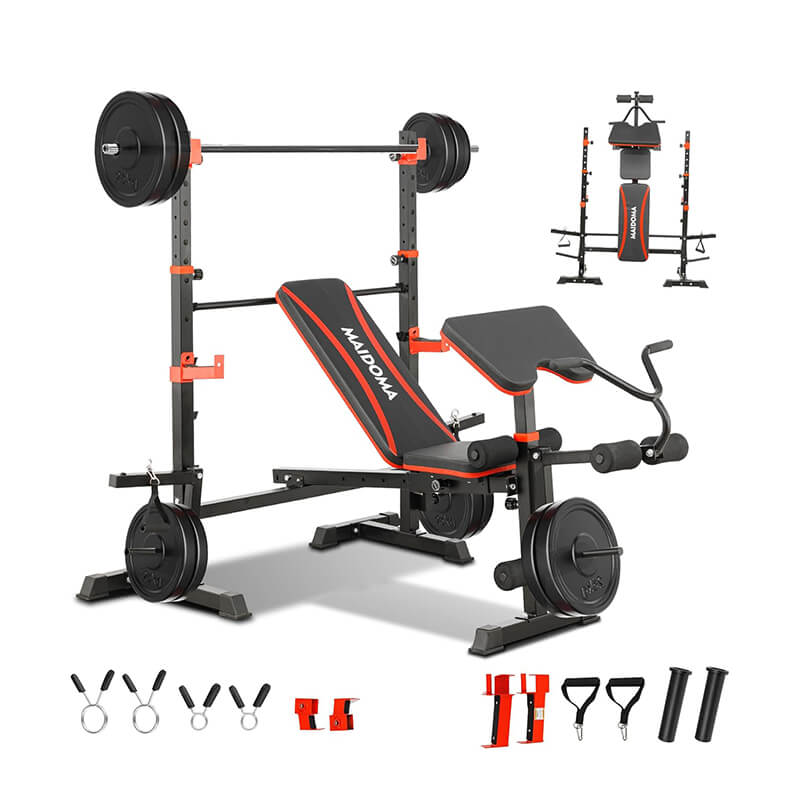 MAIDOMA 1500LB Weight Bench with Lat Pulldown